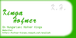kinga hofner business card
